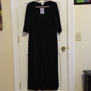 NEW Hot in Hollywood Women's Black Slit Short Sleeve Maxi Dress  Size XL